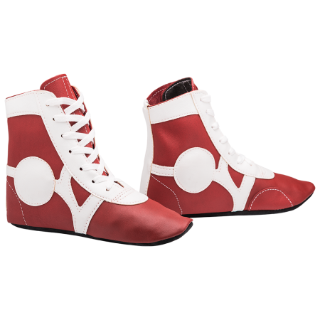 Купить Обувь для самбо SM-0102, кожа, красный Rusco в Асине 