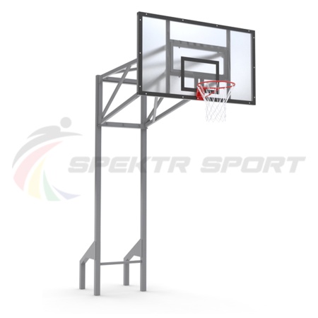 Купить Стойка баскетбольная уличная усиленная со щитом из оргстекла, кольцом и сеткой SP D 413 в Асине 