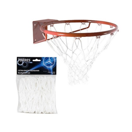 Купить Сетка баскетбольная Torres, нить 4 мм, белая в Асине 