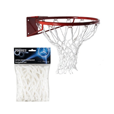Купить Сетка баскетбольная Torres, нить 6 мм, белая в Асине 
