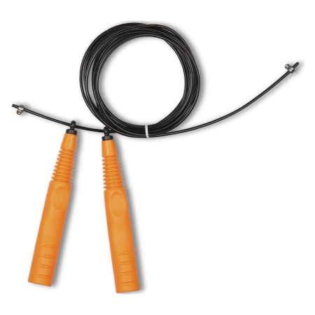Купить Скакалка высокооборотная Кроссфит стальной шнур в оплетке 2.9 м чёрно-оранжевая в Асине 